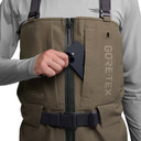 Chest Pocket Image of the Sitka CrossCurrent Zip GTX Stockingfoot Wader.