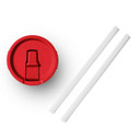 Image of the Yeti Rambler Small Travel Straw Mug Lid in Rescue Red