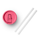 Image of the Yeti Rambler Small Travel Straw Mug Lid in Tropical Pink