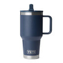 Image of the Yeti Rambler 30 oz. Travel Straw Mug with Color-Matched Straw Lid in Navy