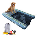 Parts and dog image of the Swimline Pup Plank XL Sport Camo.