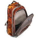 Opened front pocket image of the Fishtacker Riverpath Sling Pack in Firestorm.
