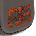 Front buckle image of the Fishtacker Riverpath Sling Pack in Firestorm.