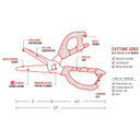 Image of the specs of the Bubba Blade Bubba Large Shears.