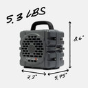Weight and Dimensions Image of the Turtlebox Cub Outdoor Waterproof Speaker.