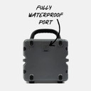 Fully Waterproof Port Image of the Turtlebox Cub Outdoor Waterproof Speaker.