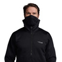 Model Image with Face Mask Up on the Sitka Solace Hoodie.