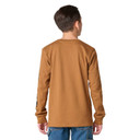 Back Image of the Carhartt Youth Long-Sleeve Pocket Logo T-Shirt.