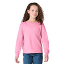 Image of the Carhartt Youth Girls' Tonal Patch Long Sleeve Pocket T-Shirt in Med Pink