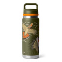 Back Image of the Upland Bird Yeti Rambler 26 oz. Water Bottle with Color-Blocked Flip Chug Cap.