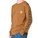 Front Image of the Carhartt Kids Youth Long Sleeve Duck Pocket T-Shirt.