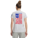 Image of the Under Armour Women's UA Freedom Flag Short-Sleeve T-Shirt in Halo Gray Light Heather/Royal