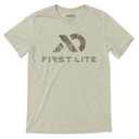Image of the First Lite Darkwater Logo T-Shirt in Wheat.