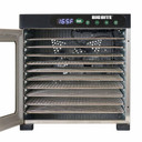 Front opened image of the LEM BigBite 10-Tray Stainless Steel Dehydrator..