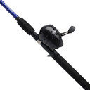 Flipped tilted image of the Shakespeare Catch More Fish Catfish Spincast Rod and Reel Combo.