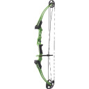 Image of the Genesis Mini Bow in Green, Left Handed.