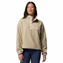 Image of the Columbia Women's Helvetia II Cropped Half Snap Fleece Pullover in Ancient Fossil/Dark Stone