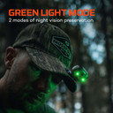 Green Light Mode Image of the Nebo Lighting Mycro 450 Headlamp.