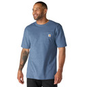 Image of the Carhartt Loose Fit Heavyweight Pocket Short Sleeve T-Shirt in Tranquil Blue Heather