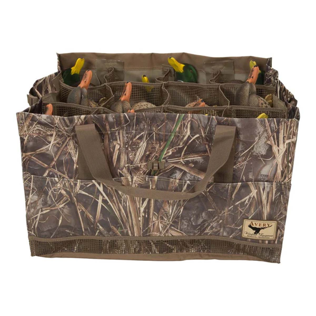 AvianX Floating Mallard Duck Decoys Back Water 12 Pack, With 12 Slot Decoy Bag Kit Rogers