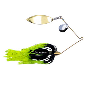 Rogers Sporting Goods Colorado Willow GO-2 Spinnerbait Gold Image in Black-Chartreuse