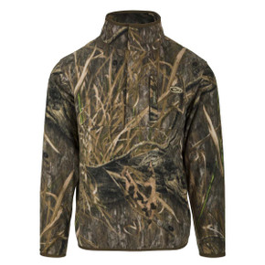 Drake MST Camo Camp Fleece 1/4 Placket Pullover Image in Mossy Oak Habitat