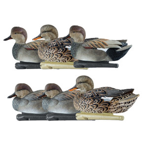 Six Pack Image of the Avian-X Topflight Floating Gadwall Duck Decoys.