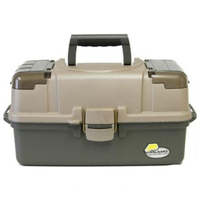Plano Guide Series Three-Tray Tackle Box in Graphite/Sandstone