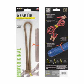 Gear Tie Reusable Rubber Twist Tie 18" - 2 Pack - Coyote