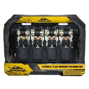 4 Piece 1" x 15' Camo Ratchet Tie Down Set