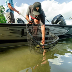 In Use Image of the Bubba Blade 5-1/2' Carbon Fiber Fishing Net.