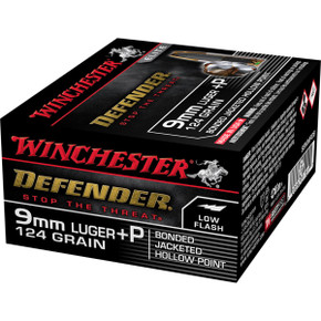 9 MM +P 124 Grain Defender Bonded Jacketed Hollow Point, Box of 20