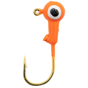 Image of the Rogers Crappie Jig Heads with Gold Hook in Orange