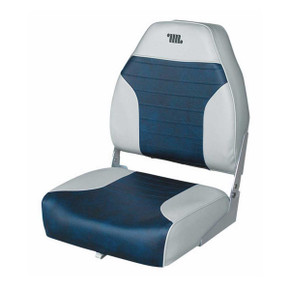 Wise Boat Seats Wise Boat Seats Deluxe Mid-Back Boat Seat Image in Grey Blue