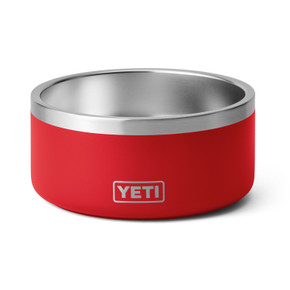 Yeti Boomer 4 Dog Bowl Bottom Front Image in Rescue Red
