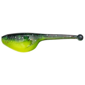 Strike King Mr. Crappie 2" ShadPole, 15 per Pack - Tuxedo Black Chartreuse Blue Ice