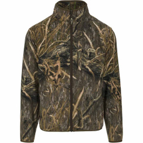 Drake Waterfowl MST Camo Camp Fleece Full-Zip Jacket Image in Mossy Oak Habitat