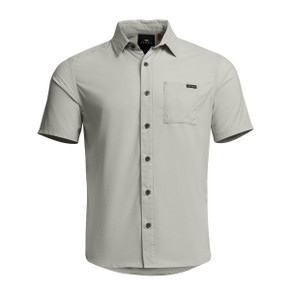 Sitka Mojave Button Down Short-Sleeve Shirt Image in Field Gray Grid