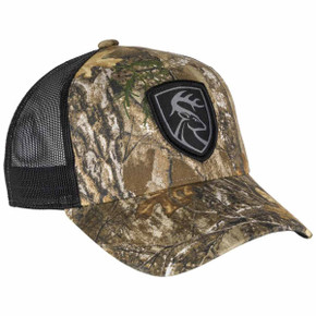 Drake Non-Typical Mesh-Back Patch Logo Cap Image in Realtree Edge Mossy Oak Bottomland