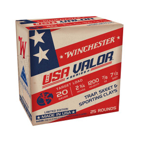 20 Gauge 2 3/4" 7/8oz Shot 7 1/21200FPS USA Valor Target Load, Case of 250