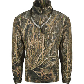 Drake Waterfowl EST 1/4 Zip Pullover Hunting Shirt Image in Mossy Oak Habitat