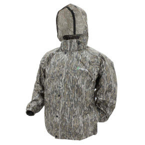 Frogg Toggs Pro Action Breathable Rain Jacket Image in Mossy Oak Bottomland Realtree Max 7