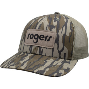 image of Rogers Richardson 112P Graphite Leather Logo Patch Cap in Bottomland-Loden.