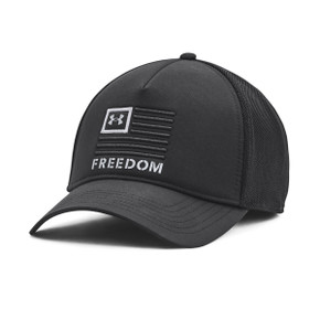 Under Armour Freedom Trucker Cap Image in Black Steel