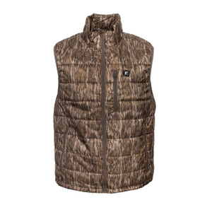 Rogers Camo Puff-E Electric Vest Image in Mossy Oak Bottomland