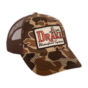 Drake Waterfowl Square Patch Foam Front Ball Cap Image in Old School