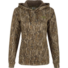 Drake Waterfowl Women's MST Performance Hoodie, Mossy Oak Bottomlands