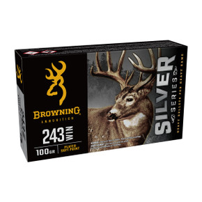 Browning 243 Winchester 100 Grain Silver Series Soft Point Rifle Ammunition Front Image