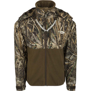 Drake Waterfowl MST Guardian Flex Fleece Eqwader Full Zip Jacket with Hood Image in Realtree Max 7 Drake Waterfowl MST Guardian Flex Fleece Eqwader Full Zip Jacket with Hood Image in Realtree Max 7