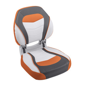 Wise Boat Seats Torsa Sport Folding Boat Seat Image in Sunburst Orange/Reef Stone/Sky Grey